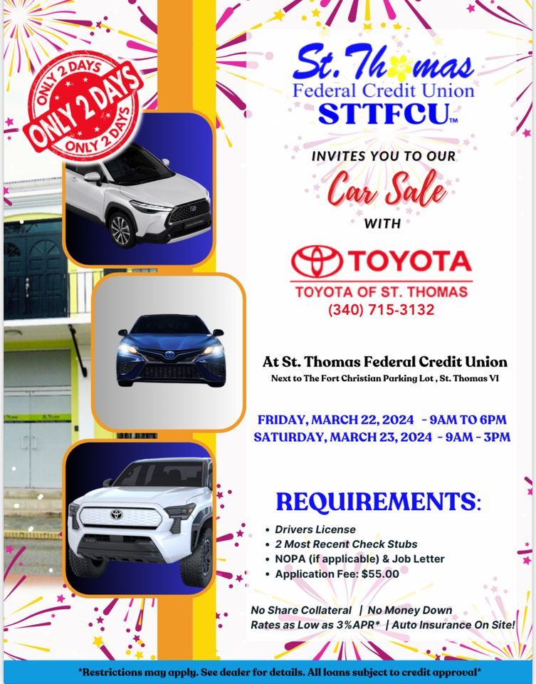 Toyota of St.Thomas & St. Thomas Federal Credit Union Car Sale