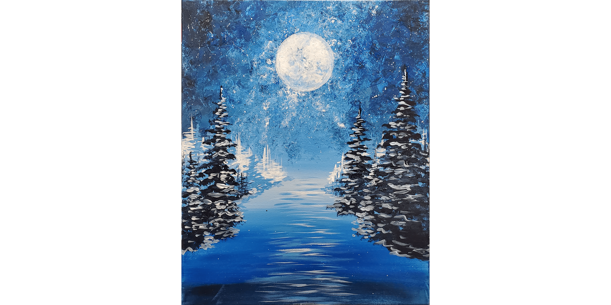 Blue Winter River - Paint and Sip in Boston | Classpop!™, 3 January | Event in Lexington | AllEvents