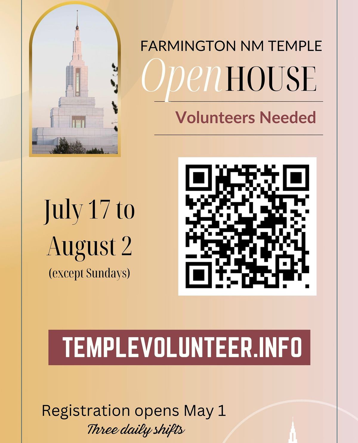 Farmington NM Temple Open House Volunteer Sign-up, 1 June | Event in Farmington | AllEvents