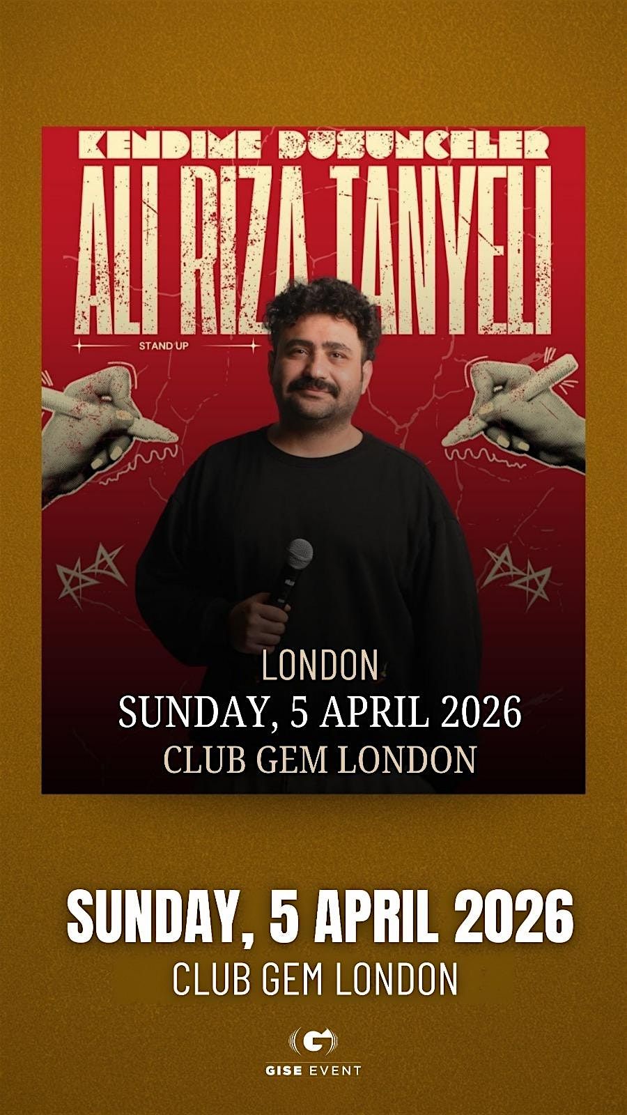 ALI RIZA TANYELI LONDRA - STAND UP SHOW, Gem Restaurant, London, 5 ...