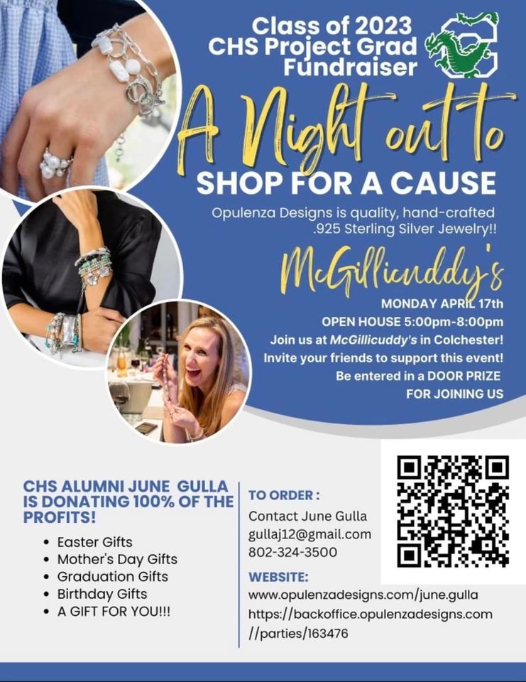 Night Out to Shop and Help Class of 2023 PG-Opulenza Jewelry,  McGillicuddy's on the Green, Colchester, 17 April