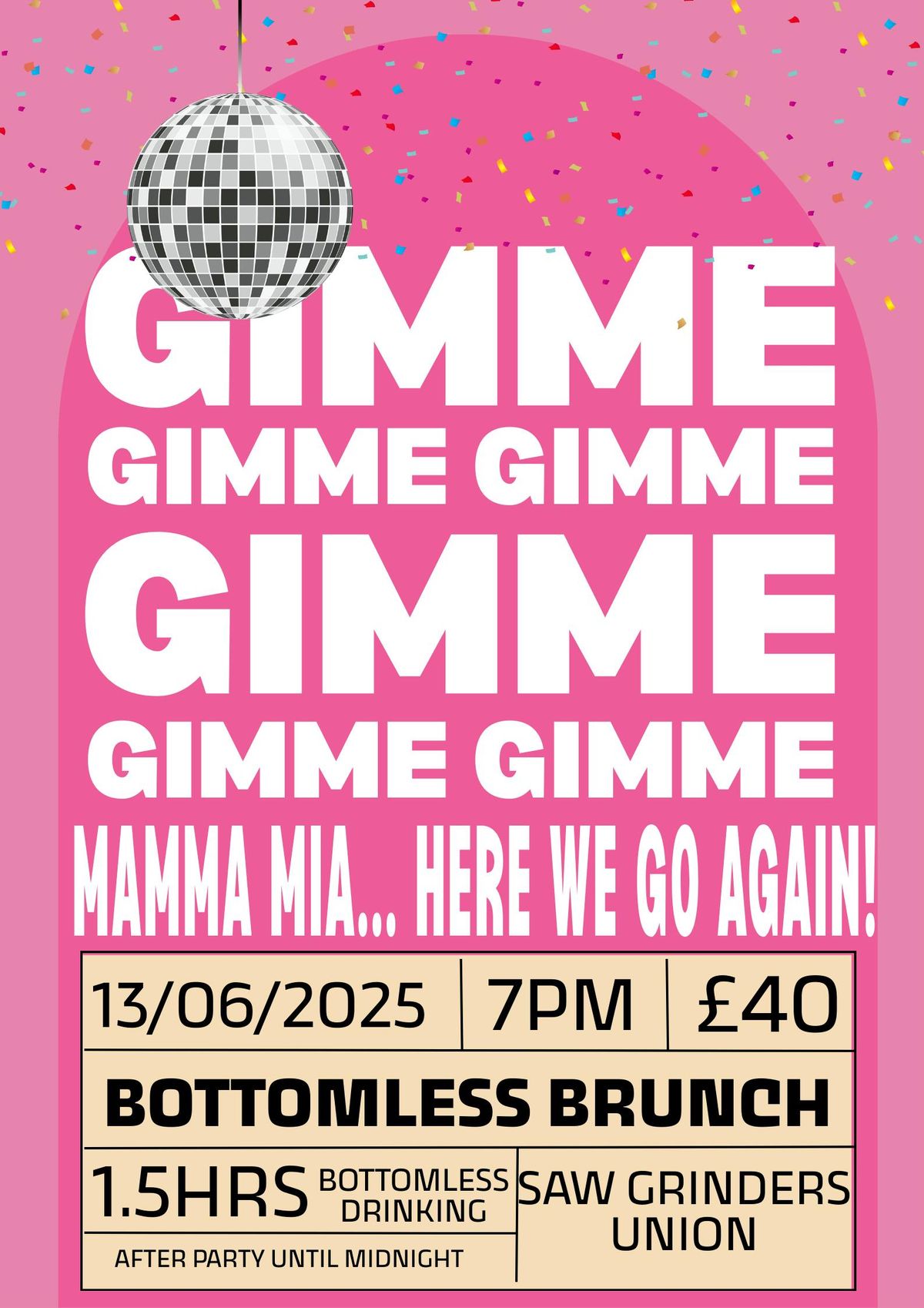 Mamma Mia Bottomless Brunch , 13 June | Event in Sheffield | AllEvents