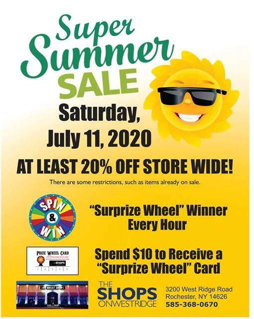 Super Summer Sale The Shops On West Ridge Greece July 11 Allevents In