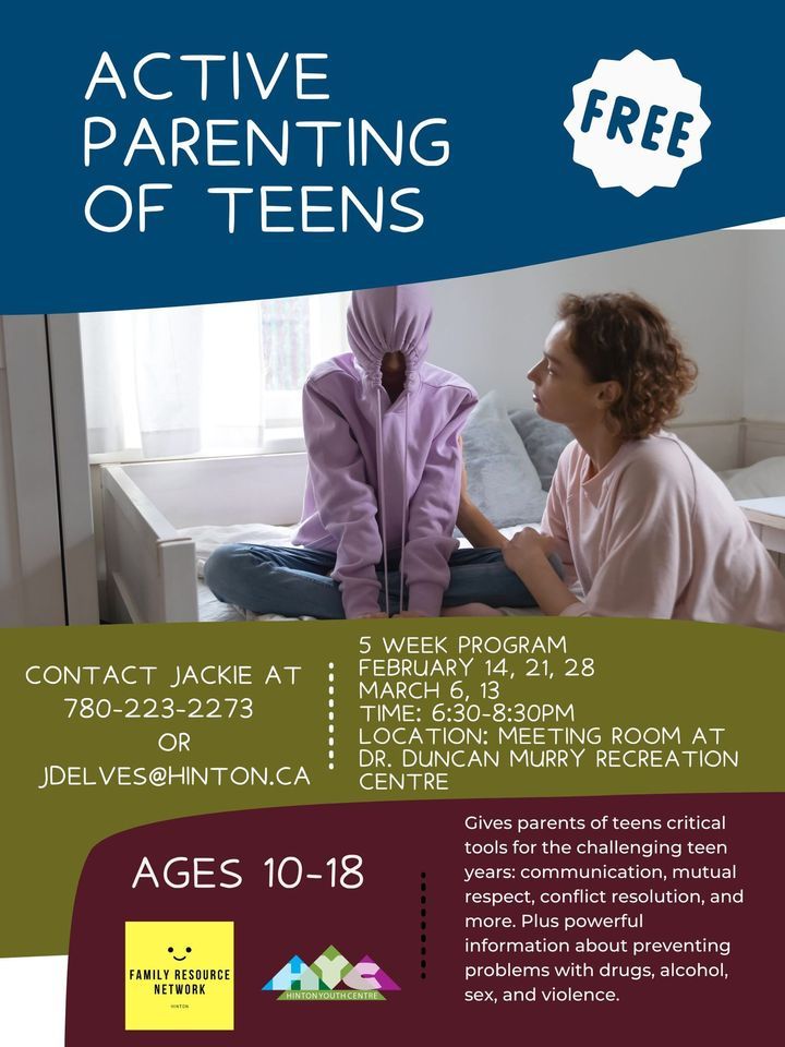Active Parenting of Teens , Dr. Duncan Murray Recreation Centre, Hinton ...