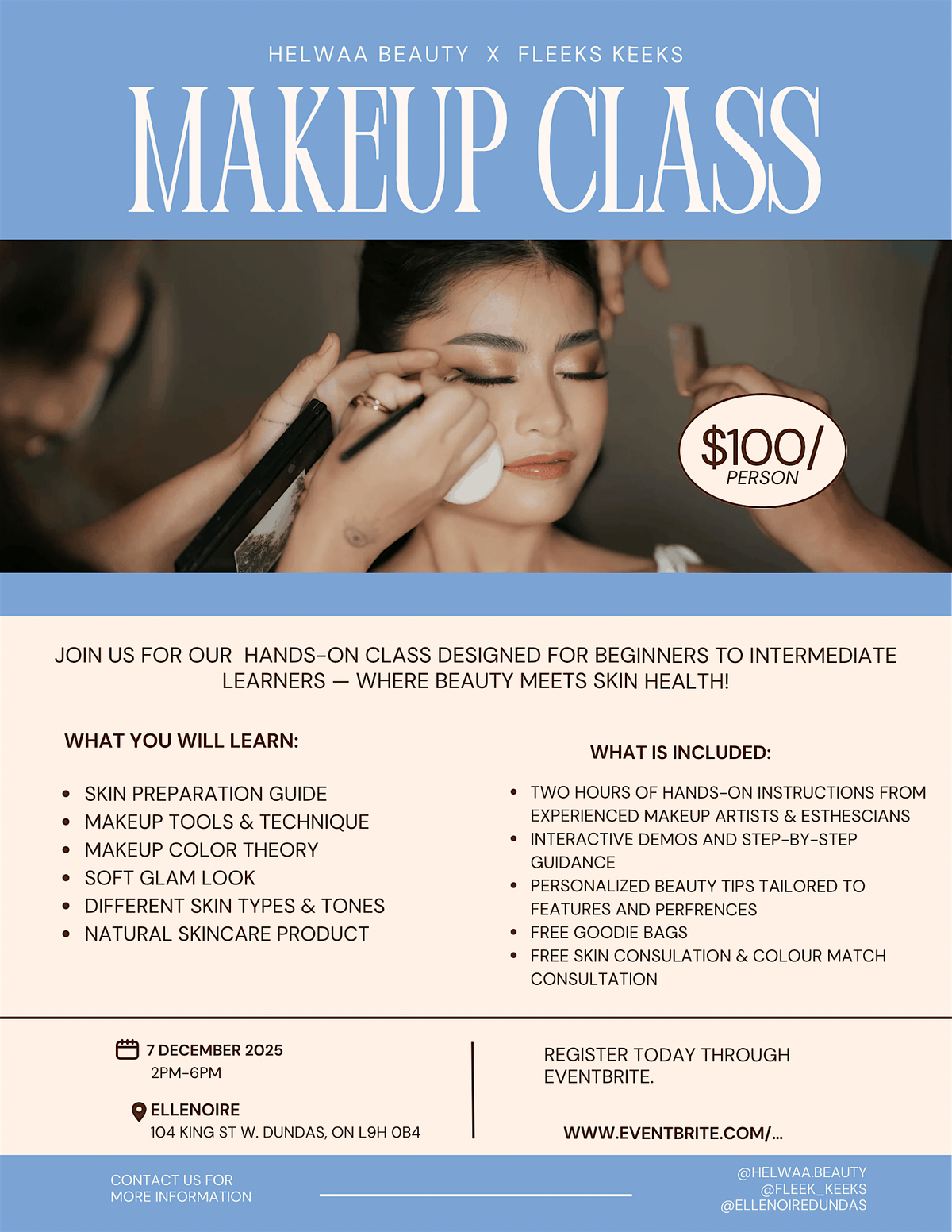 Skin Glow & Soft Glam Makeup Class, 7 December | Event in Hamilton | AllEvents