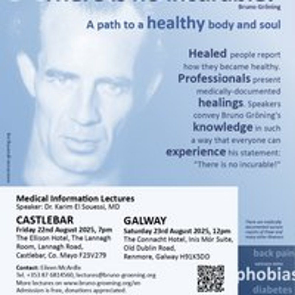 MEDICAL INFORMATION LECTURE A Path to a Healthy Body and Soul, 23 August | Event in Galway | AllEvents