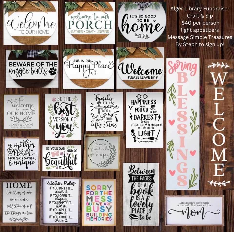 Alger Library Kentucky Derby Fundraiser Craft & Sip, Alger Social Center 210 North Main Street