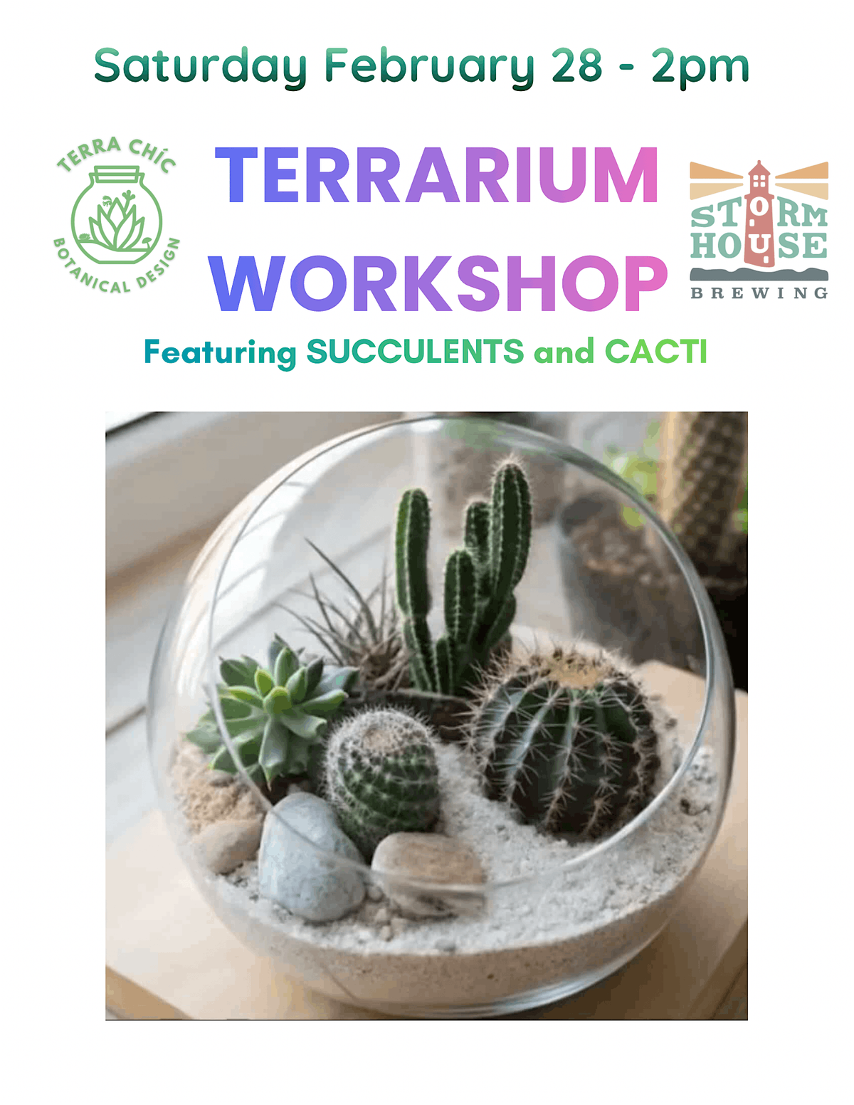 Plant and Sip Succulents Terrarium Workshop at Stormhouse Brewing, 28 February | Event in North Palm Beach