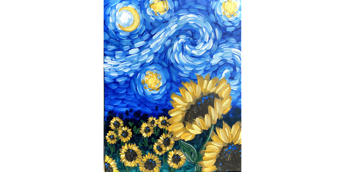 Starry Night Sunflower - Paint and Sip in Boston | Classpop!™, 14 December | Event in Lexington | AllEvents