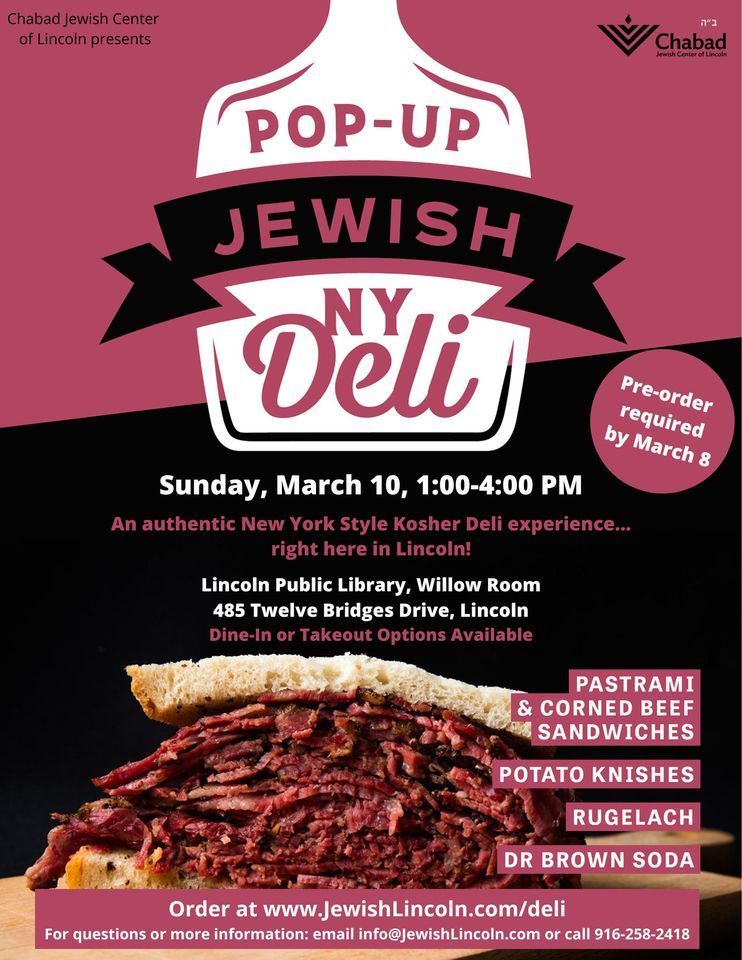 NY Style Kosher PopUp Deli, Lincoln Public Library, 10 March 2024