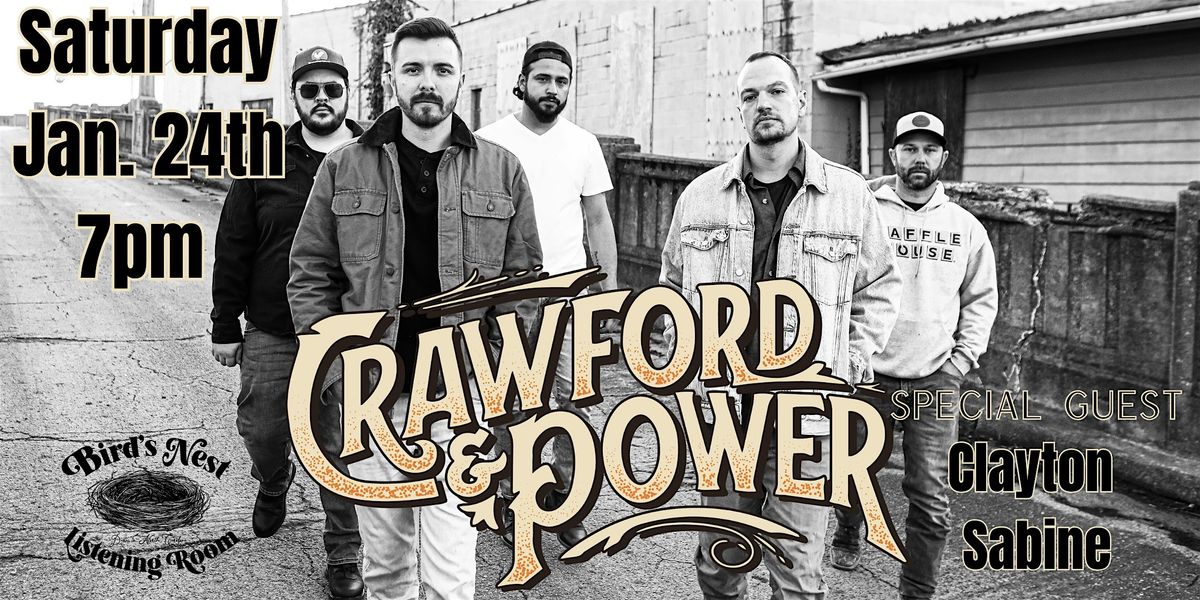 Crawford & Power w/ Clayton Sabine at Bird's Nest Listening Room, 24 January | Event in Dunn | AllEvents