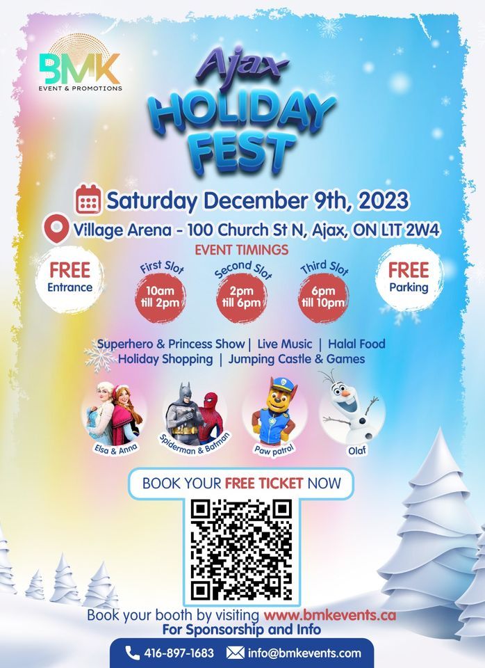Ajax Holiday Fest, Ajax Village Arena, 9 December 2023 AllEvents.in
