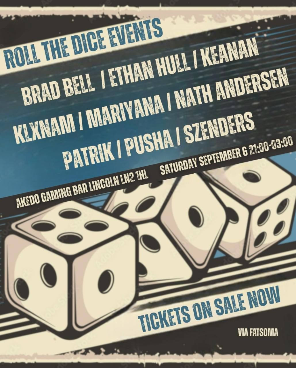 ROLL THE DICE EVENTS, 6 September | Event in Lincoln | AllEvents