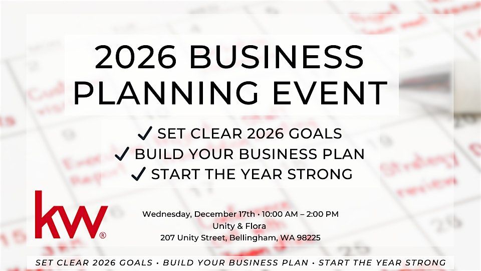 2026 Business Planning Event, 17 December | Event in Bellingham | AllEvents
