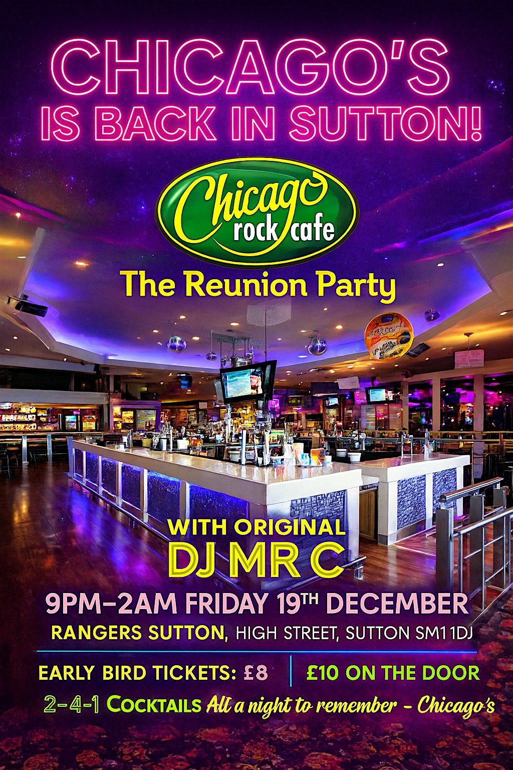 Chicago’s Sutton Reunion Party, 19 December | Event in Sutton | AllEvents