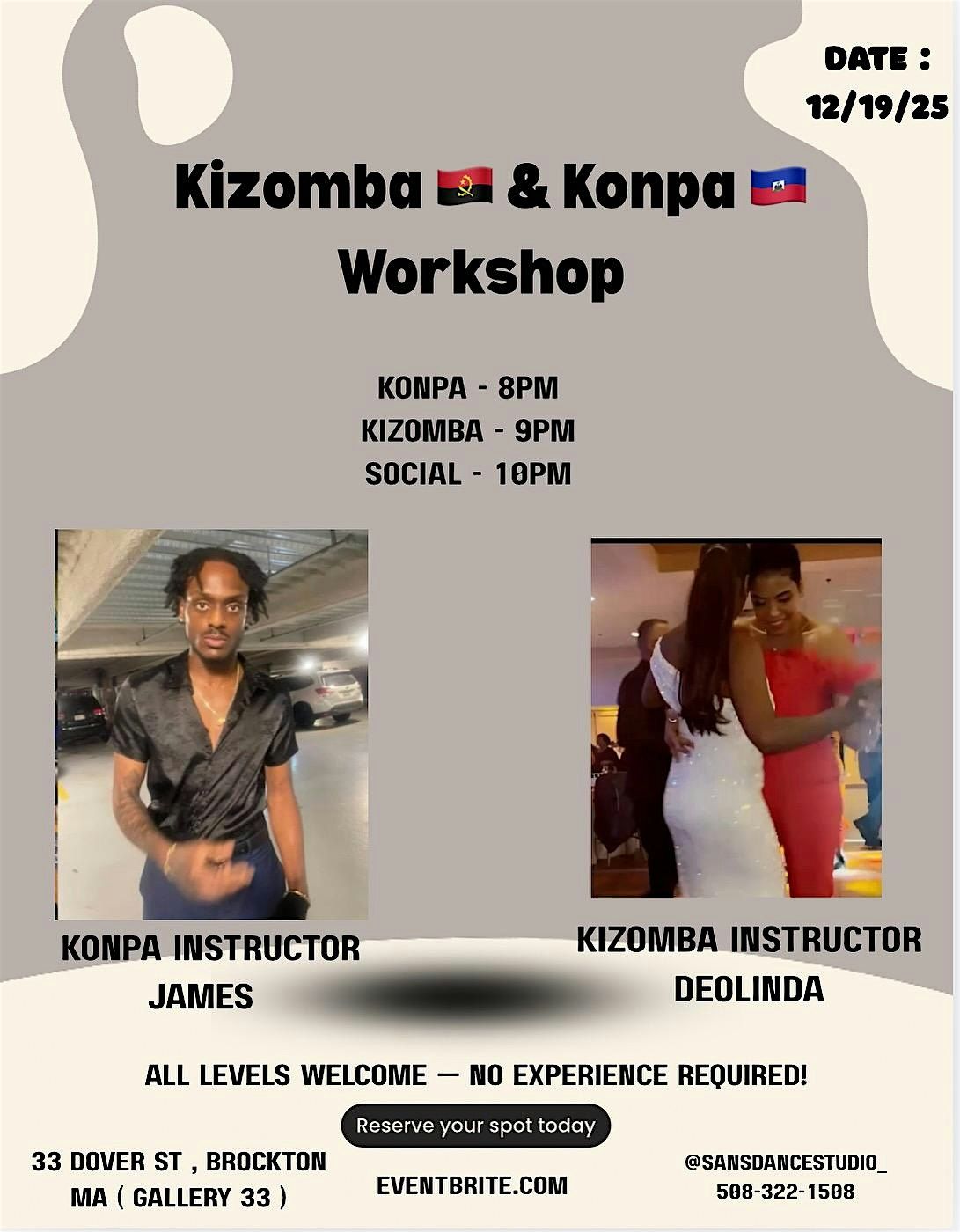 Kizomba & Konpa Workshop, 19 December | Event in Brockton | AllEvents