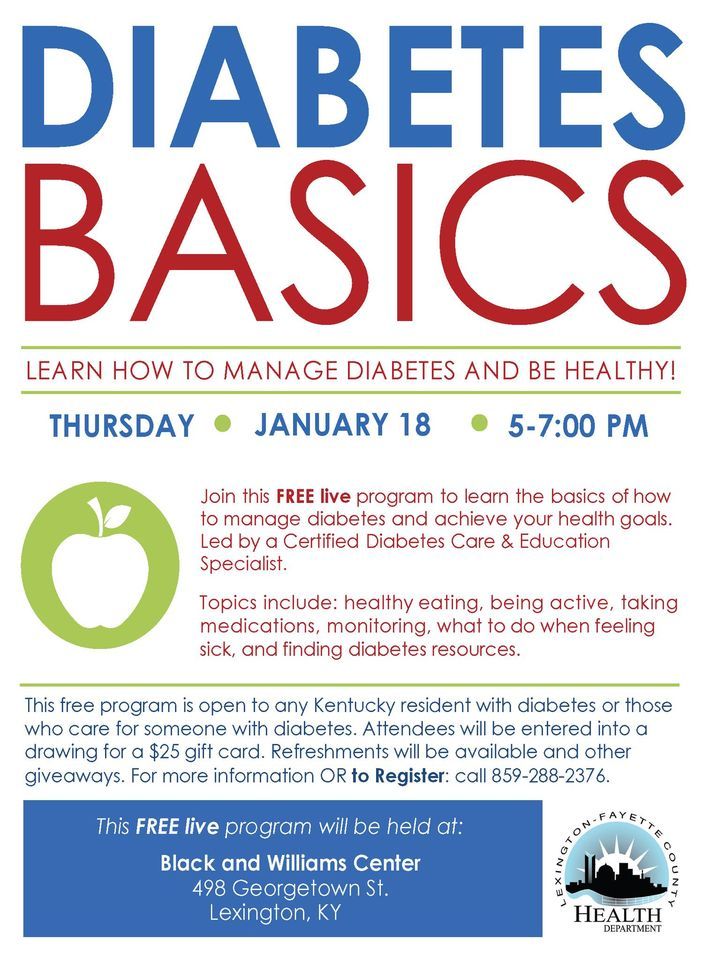 Diabetes Basics, 498 St, Lexington, KY 405081163, United States, January 18 2024
