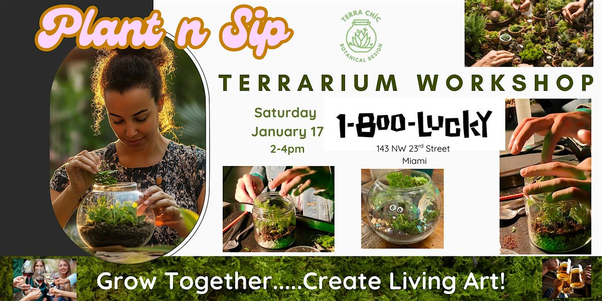 Terrarium Workshop - Plant and Sip at 1-800 LUCKY, 17 January | Event in Miami | AllEvents