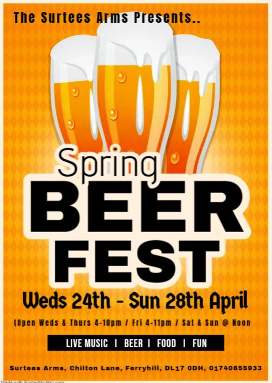 Surtees Spring Beer Fest, Chilton Lane, DL17 0DH Durham, United Kingdom