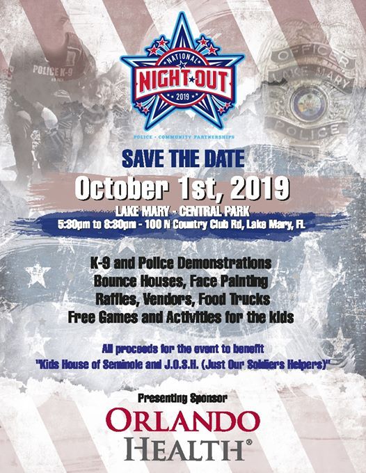 2019 Lake Marys National Night Out, 100 N Country Club Rd, Lake Mary