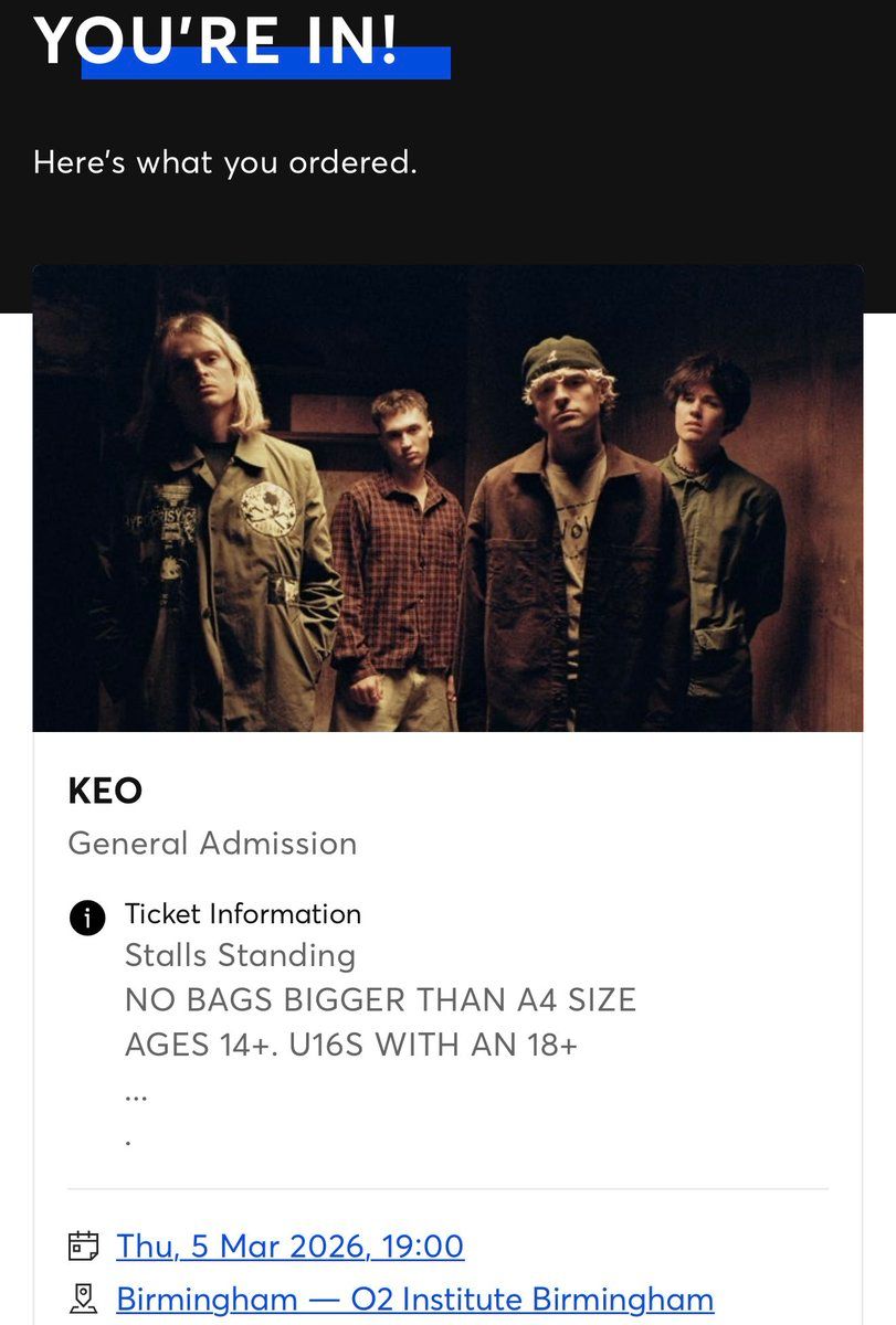 Keo Birmingham Tickets, 5 March | Event in Birmingham | AllEvents