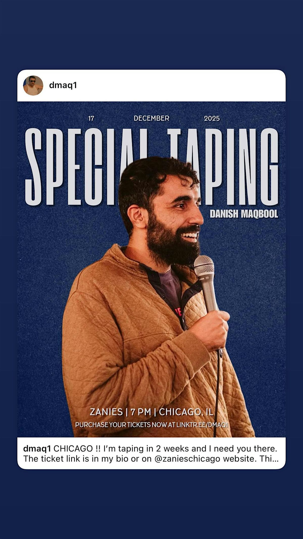 Danish Maqbool running his special one last time, 12 December | Event in New Brunswick | AllEvents