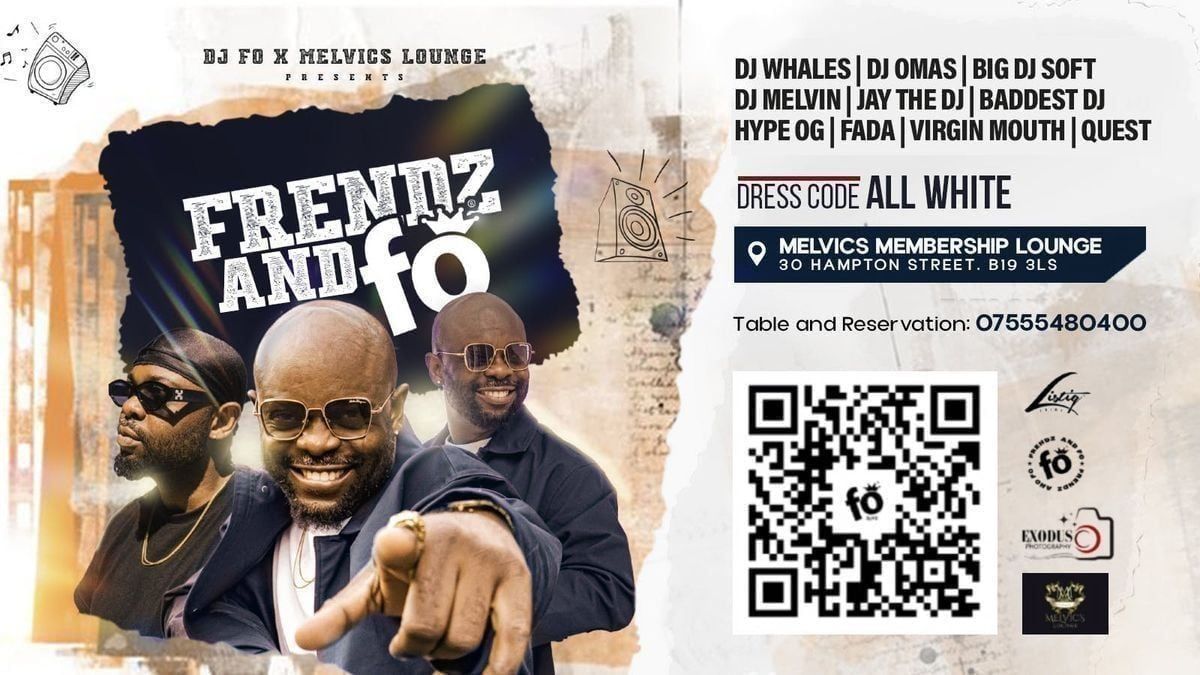 FRENDZ AND FO (All White Edition), 18 April | Event in Birmingham | AllEvents