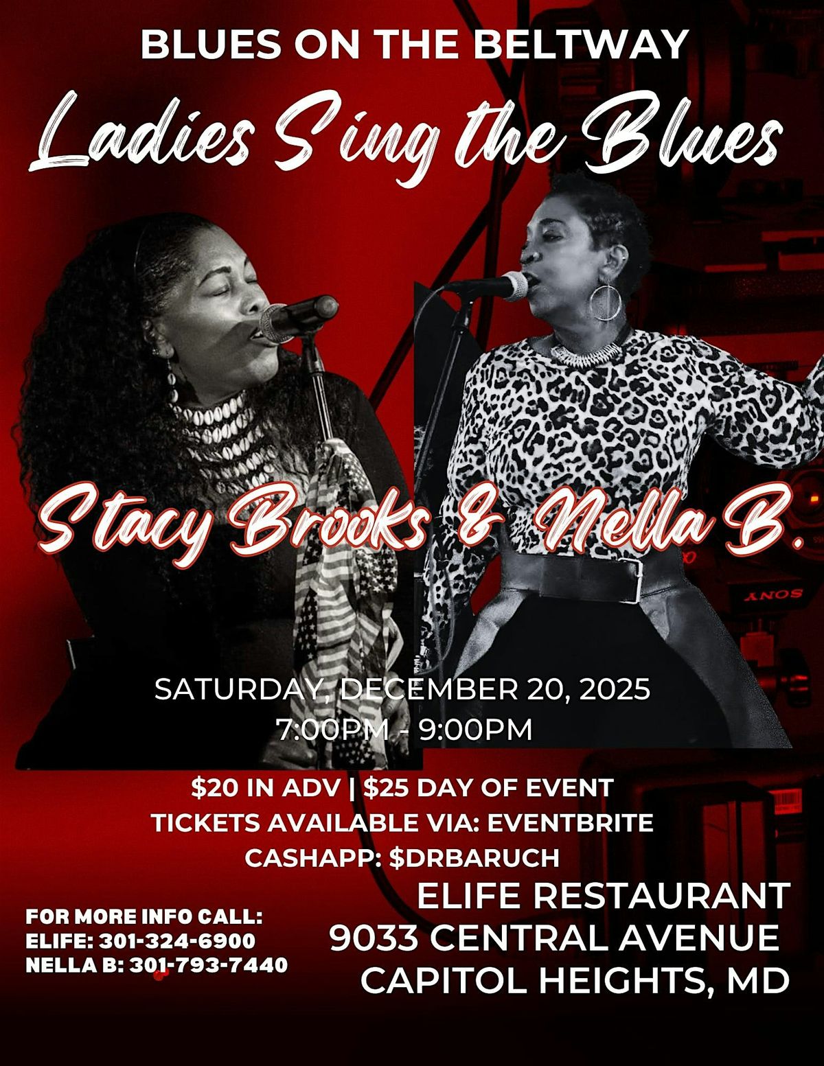 Ladies Sings the Blues: Stacy Brooks and Nella B., 20 December | Event in Capitol Heights | AllEvents