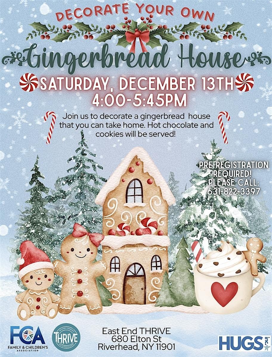 Gingerbread House Decorating, 13 December | Event in Riverhead | AllEvents