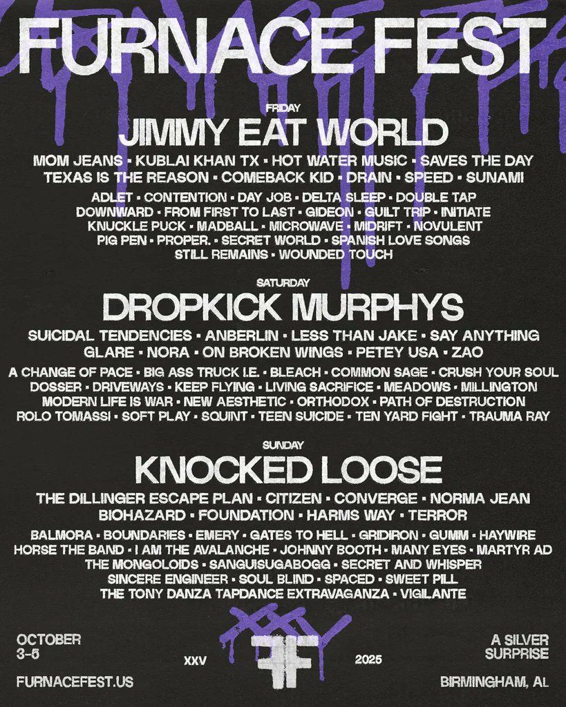 Furnace Fest: Knocked Loose  The Dillinger Escape Plan  Citizen & Converge - Sunday, 4 October | AllEvents