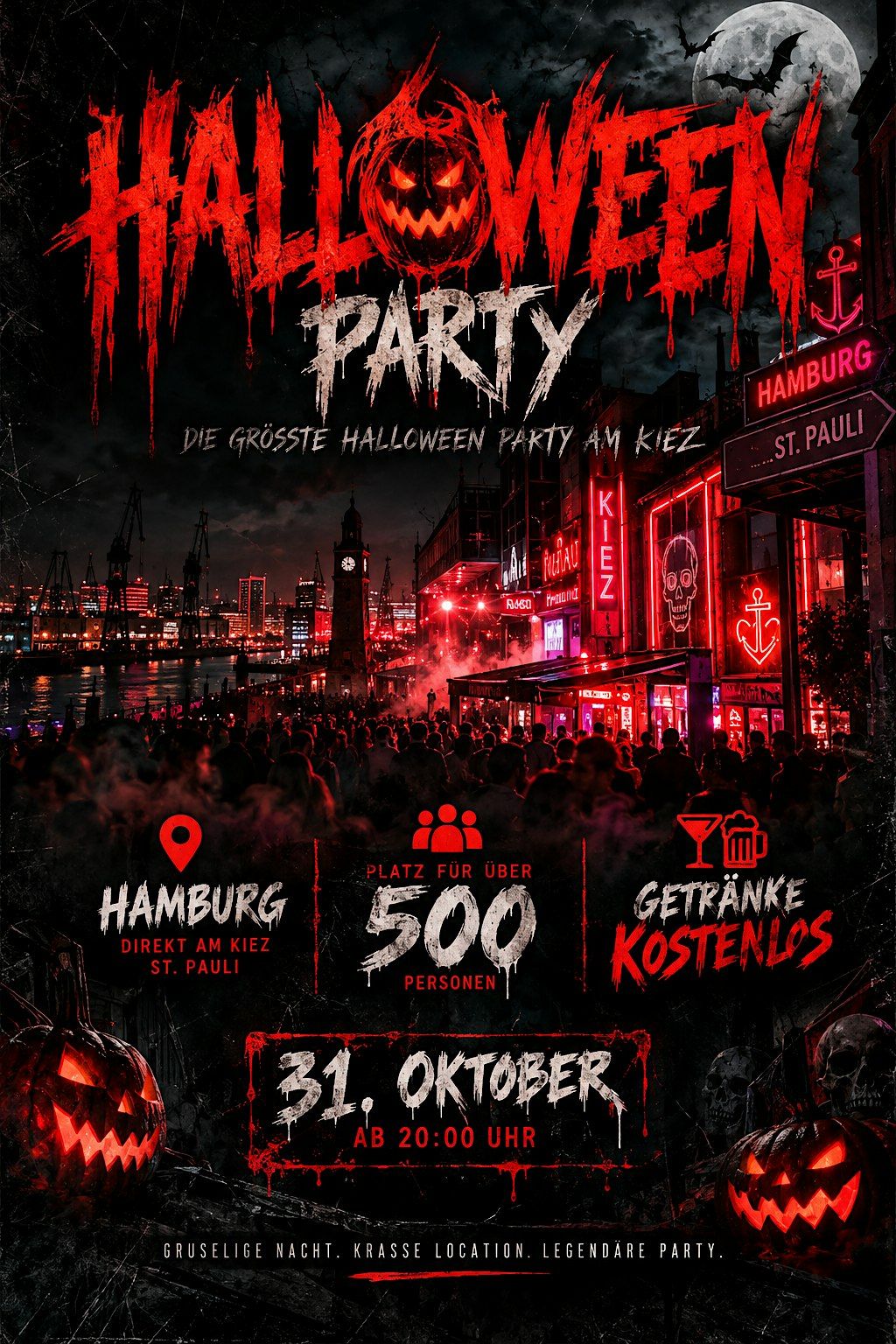 Halloween Party Hamburg + 500 Gästen, Reeperbahn 48, Hamburg, 31 ...