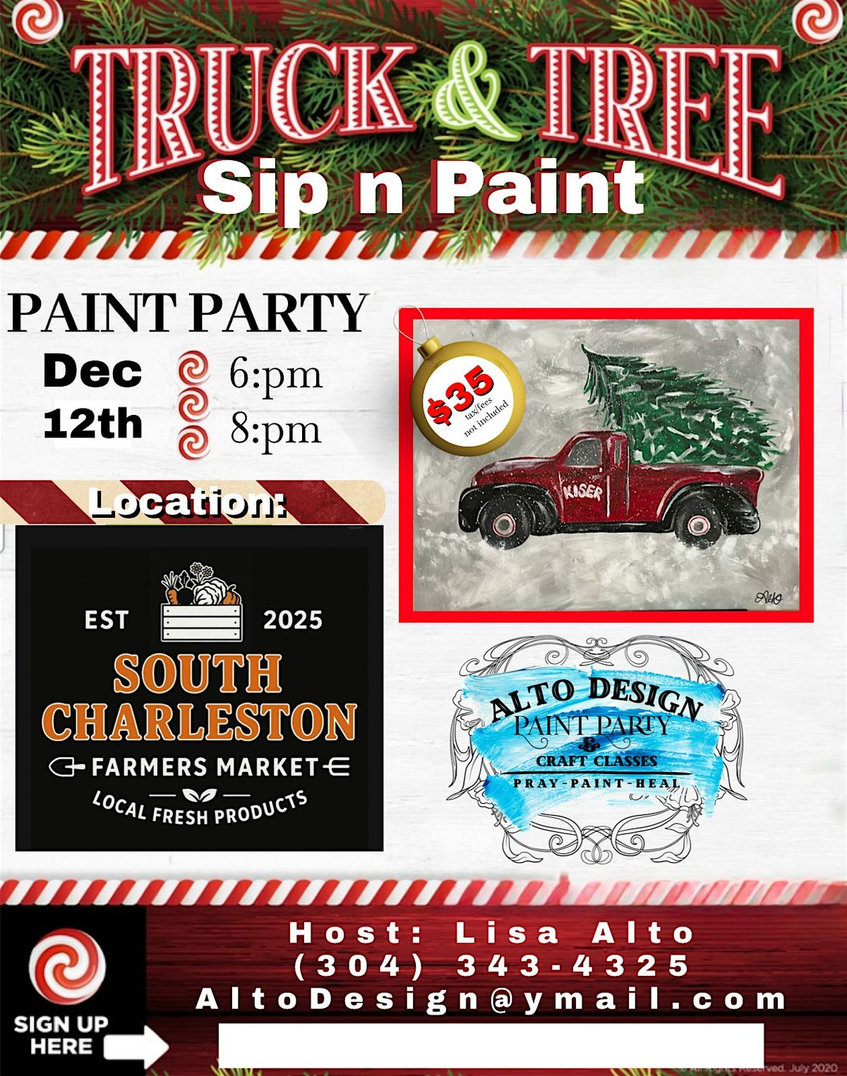 South Charleston Farmers Market (Sip n Paint) Truck n Tree, 12 December | Event in South Charleston | AllEvents