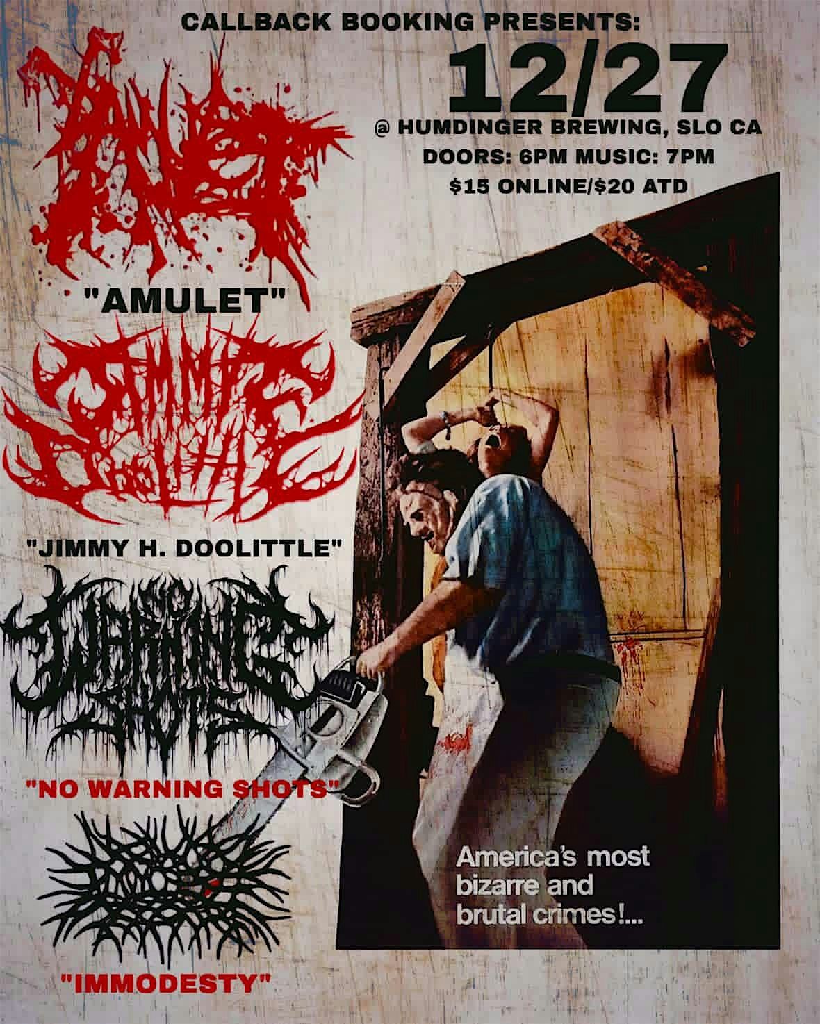 12/27: Amulet & Jimmy H. Doolittle +2 @ Humdinger SLO, 27 December | Event in San Luis Obispo | AllEvents