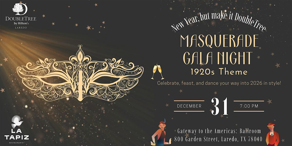 New Year’s Eve Masquerade Gala – 1920s Extravaganza with Buffet & Live DJ