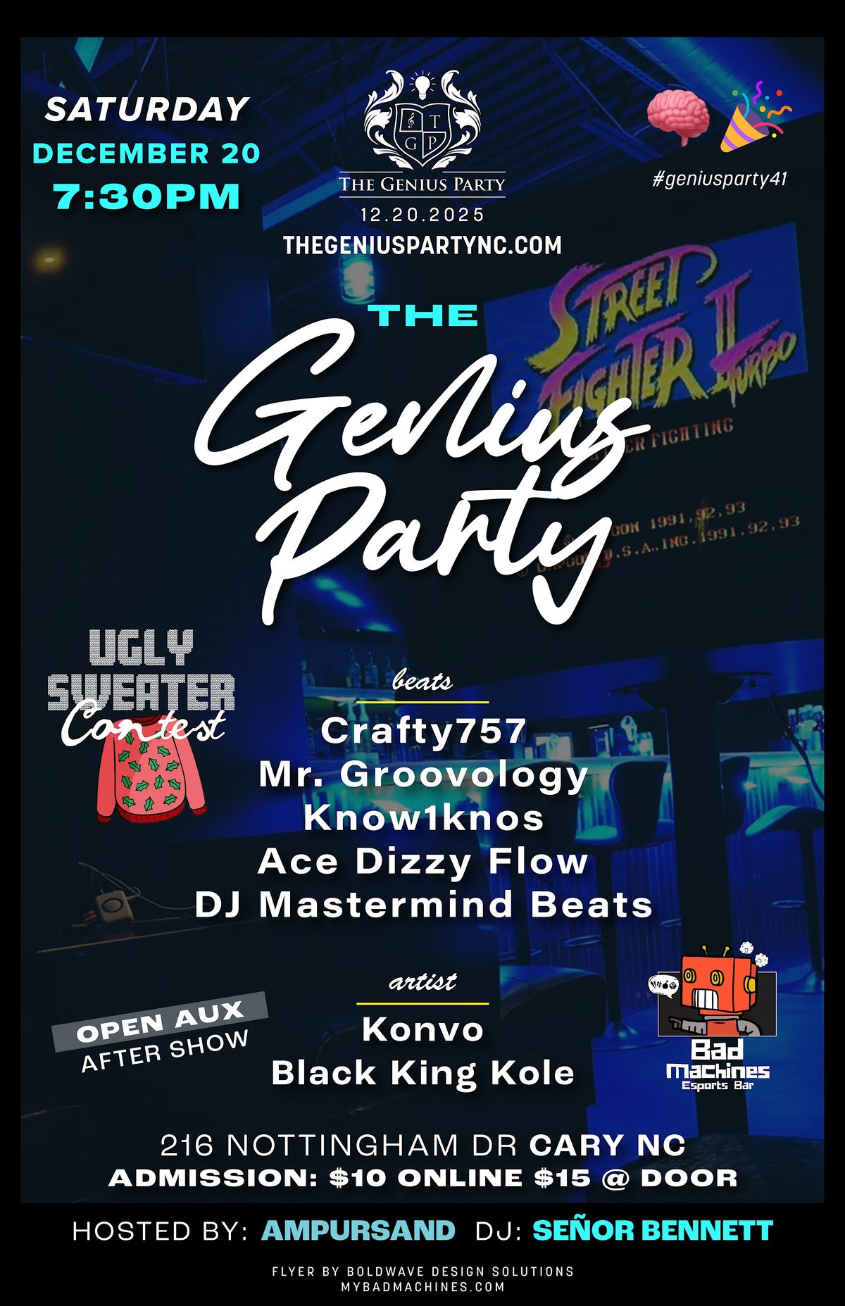 The Genius Party 41, Bad Machines Esports Bar, Cary, 20 December 2025 ...