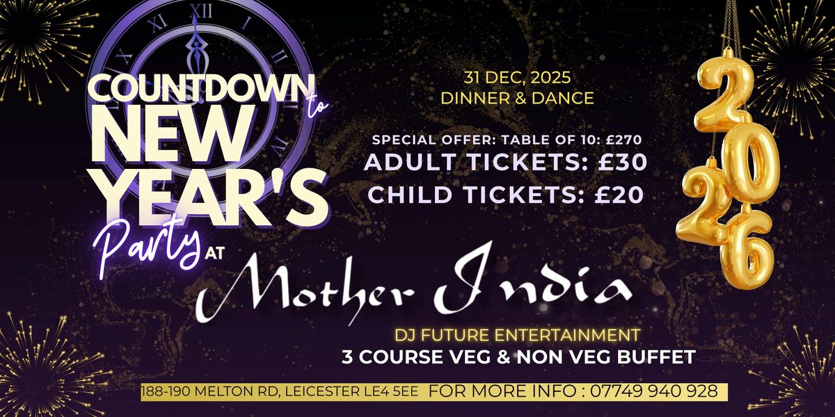 New Year’s Eve Dinner & Dance Party, 31 December | Event in Leicester | AllEvents