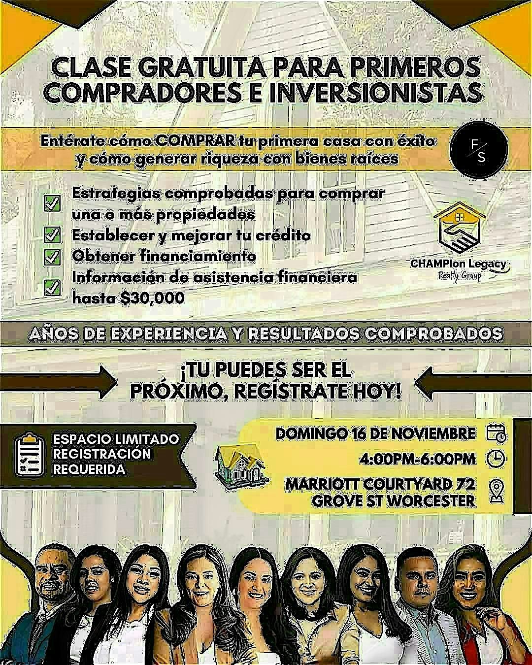 CLASE GRATUITA PARA PRIMEROS COMPRADORES E INVERSIONISTAS, 16 November | Event in Worcester | AllEvents