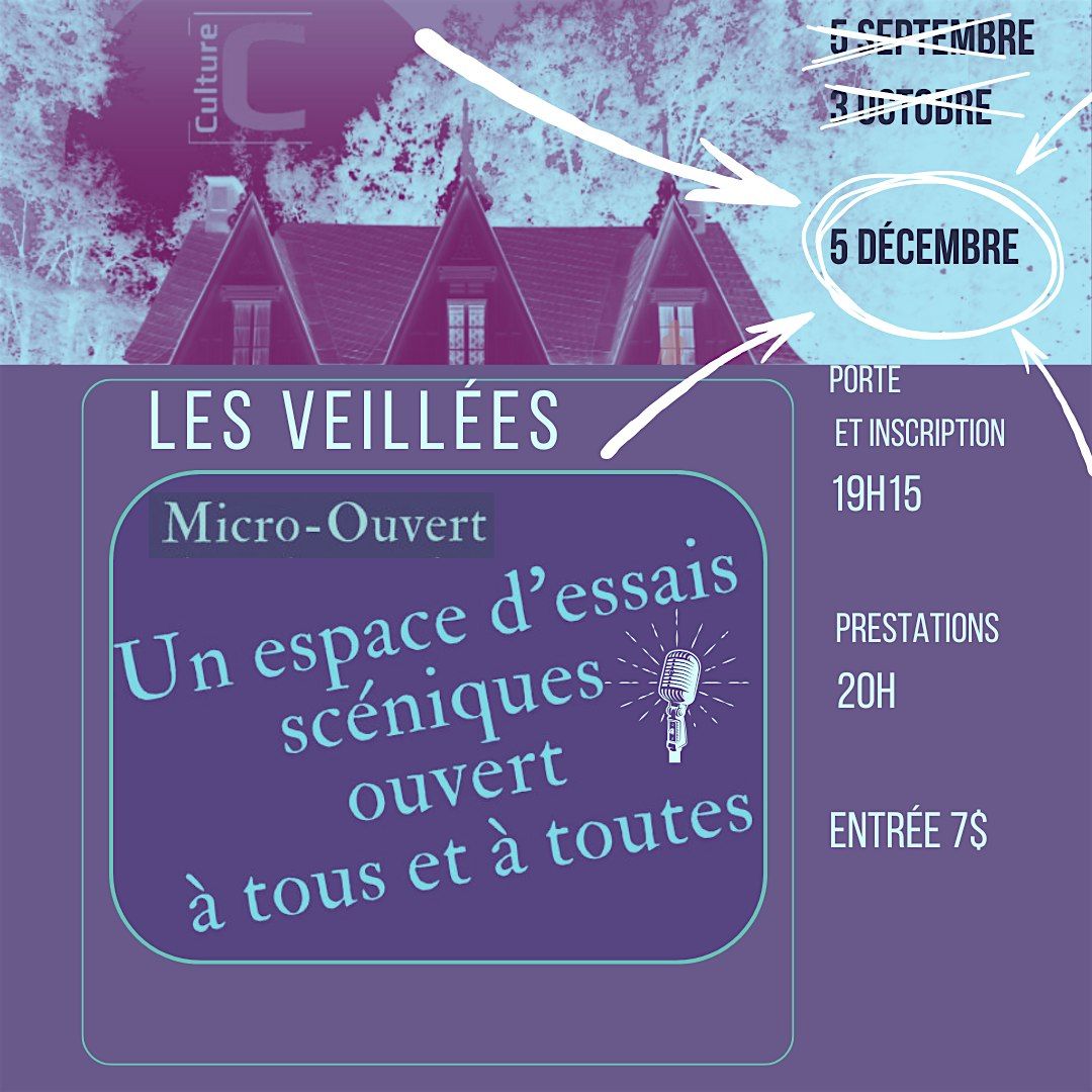 5décembre- VEILLÉE MICRO OUVERT / OPEN MIC _À la Cache des Patriotes, 5 December | Event in Contrecoeur