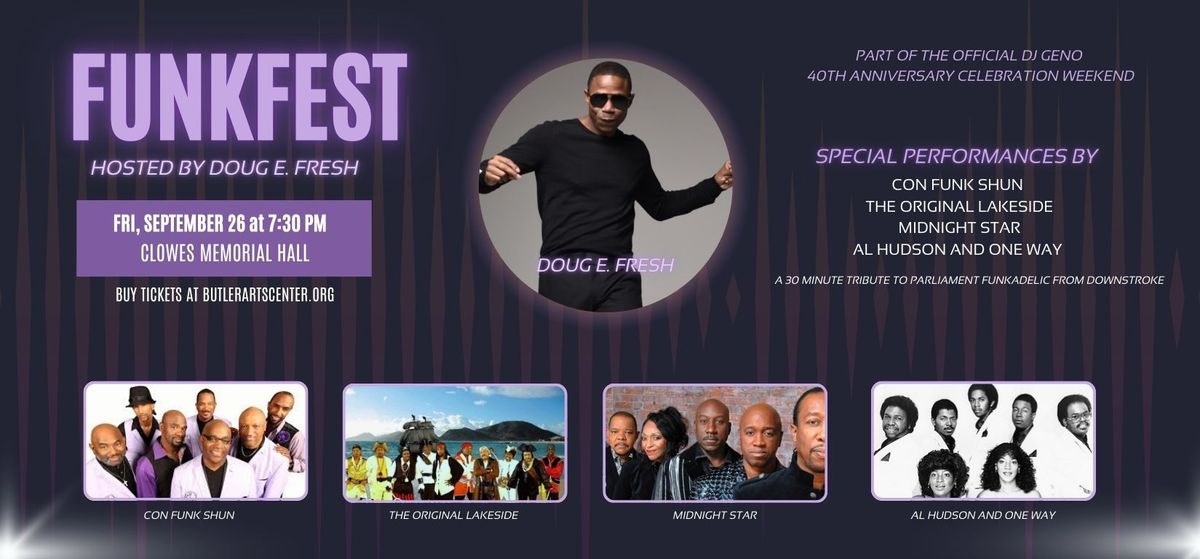 FUNKFEST hosted by Doug E. Fresh at Clowes Memorial Hall, 26 September | Event in Indianapolis | AllEvents