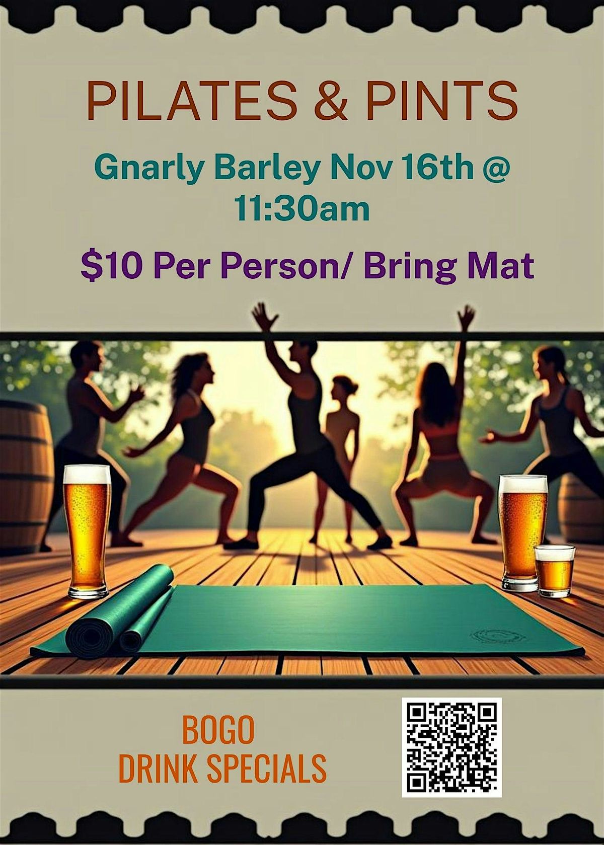 Pilates & Pints, 16 November | Event in Hammond | AllEvents