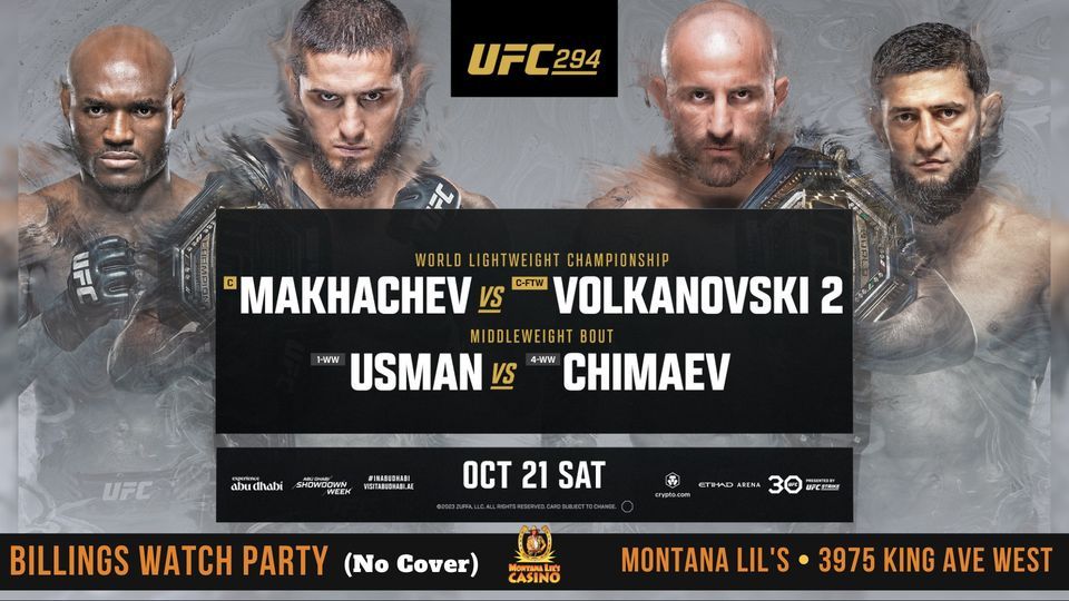 UFC 294 Watch Party (Billings No Cover!), Montana Lil's Casino & Liquor