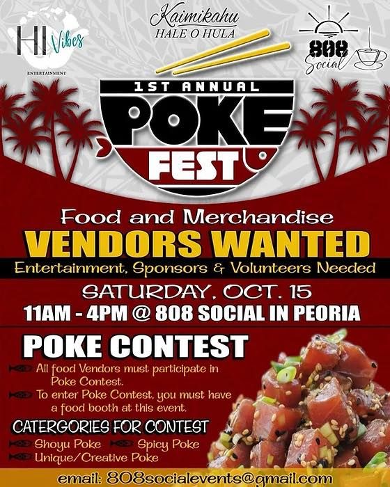 1st Annual Poke Fest 808SocialAZ, 808 Social AZ, Peoria, October 15