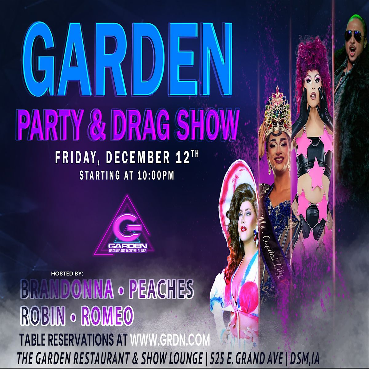 Sat Dec 12 Drag Show - 10pm Table Reservation, 12 December | Event in Des Moines | AllEvents