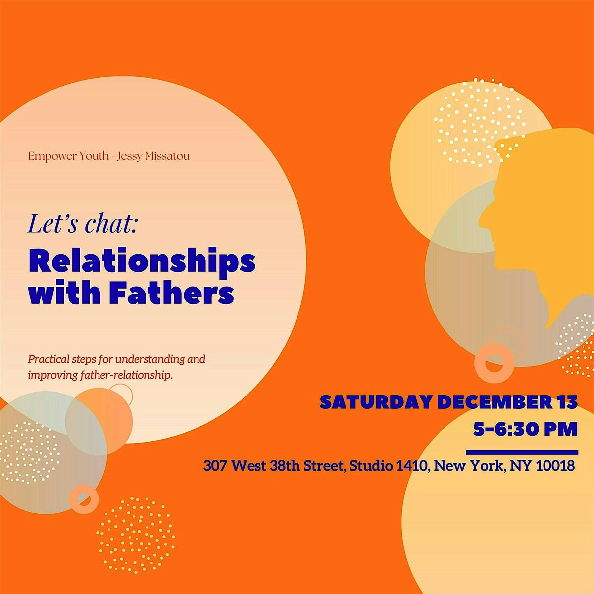 Let's Chat: Relationships with Fathers, 13 December | Event in New York | AllEvents