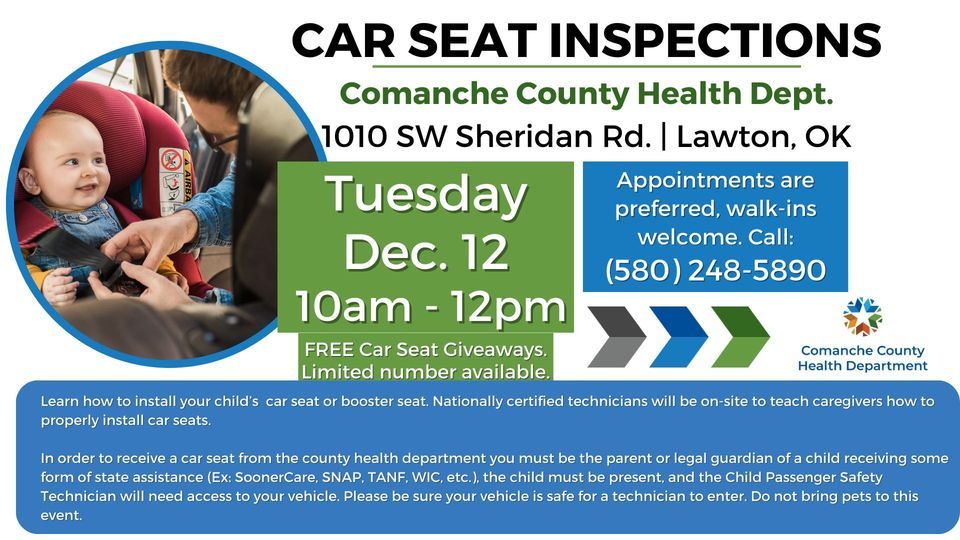 Car Seat Inspections and Car Seat Giveaway in Lawton, Comanche County