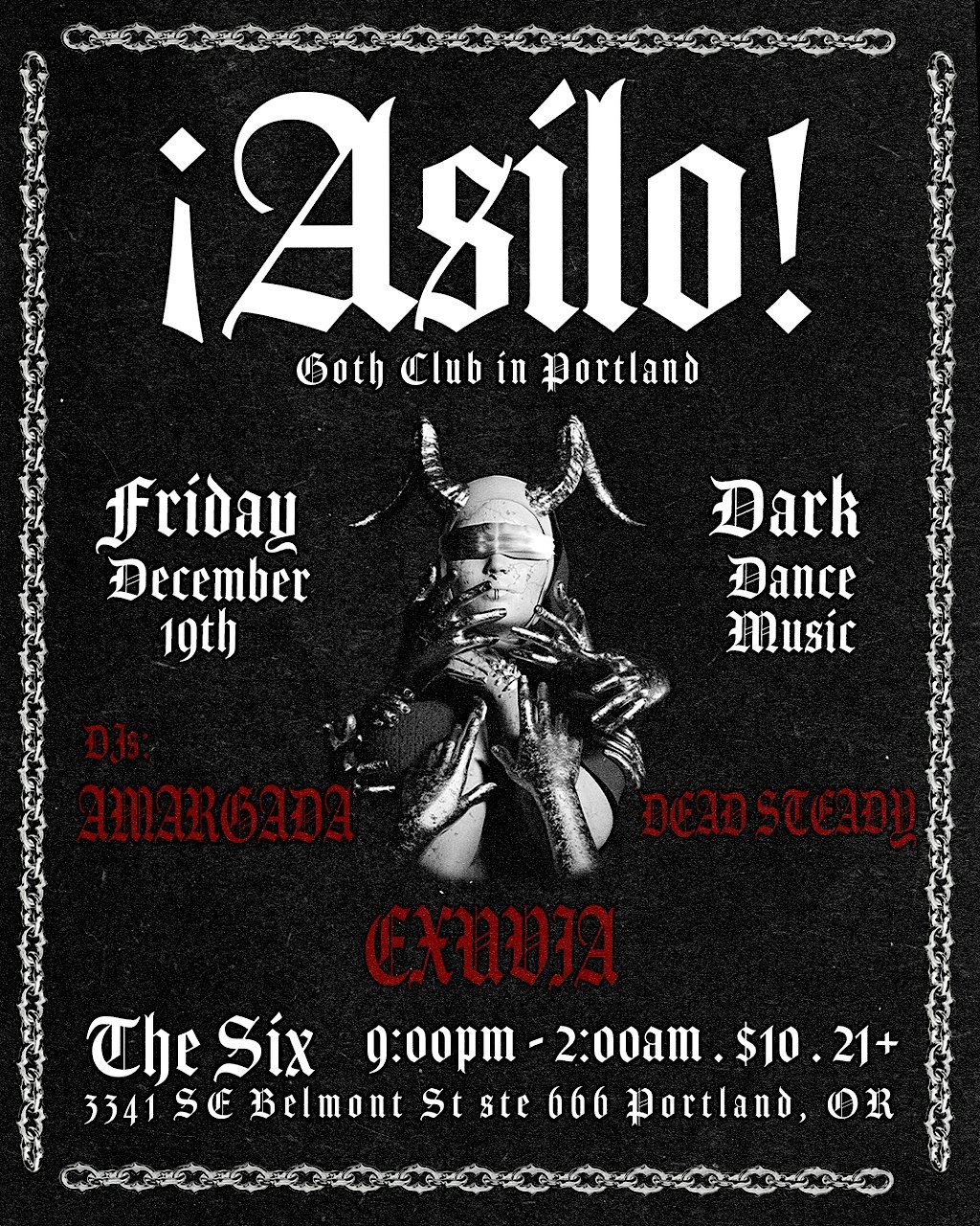 ¡Asilo! Goth Club in Portland, 19 December | Event in Portland | AllEvents