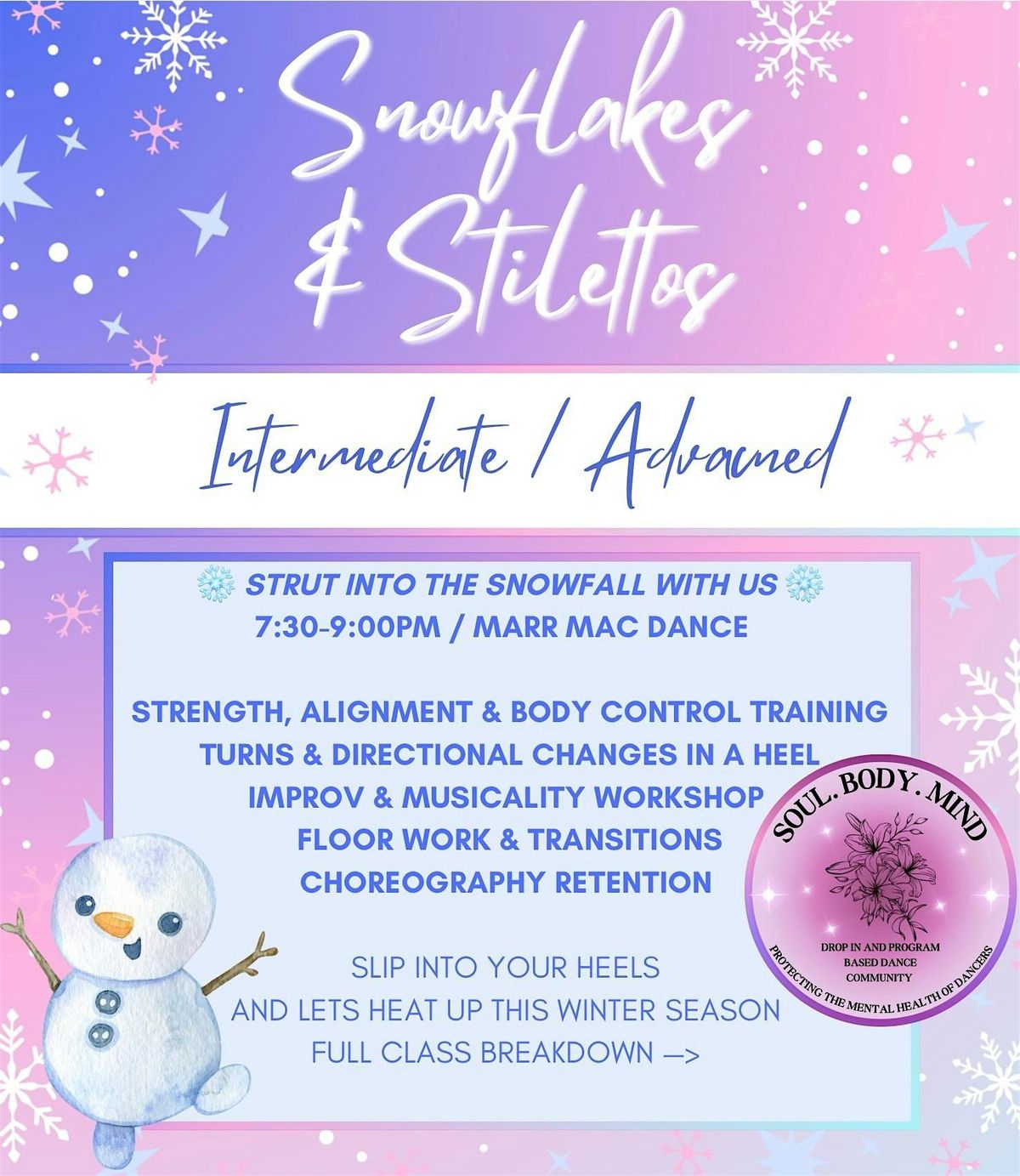 Snowflakes and Stilettos Intermediate/Advanced, 28 December | Event in Edmonton | AllEvents