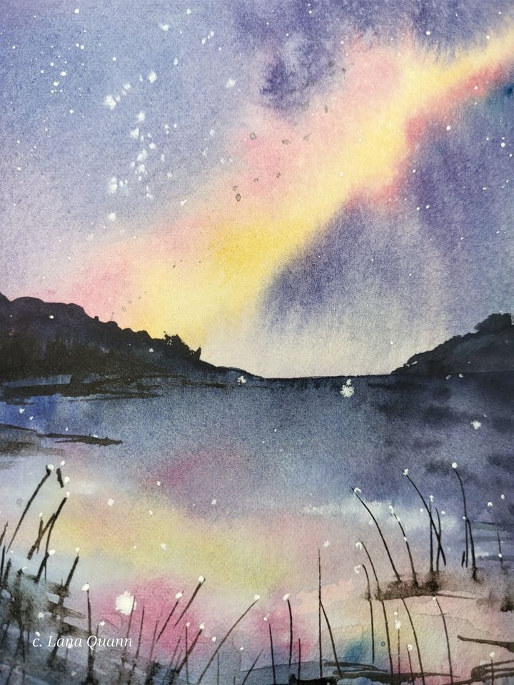Paint Night Galaxy Skies in Watercolor , Town Hall Annex Gym, 856 Main
