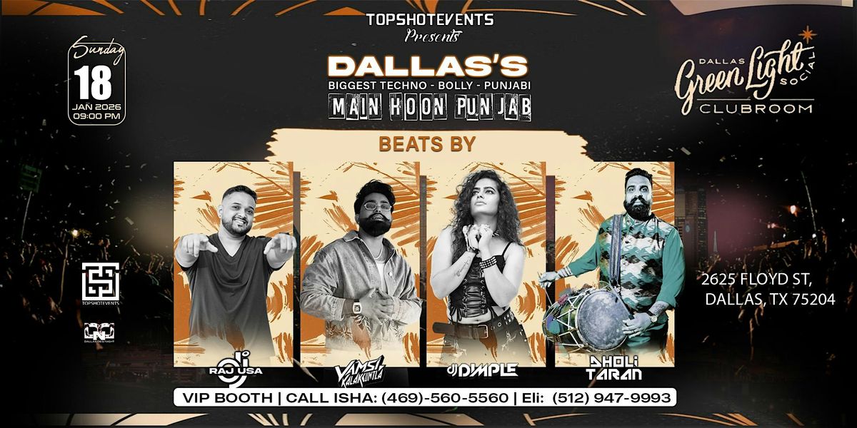 BIGGEST TECHNO BOLLYWOOD PUNJABI PARTY | MAIN HOON PUNJAB, 18 January | Event in Dallas | AllEvents