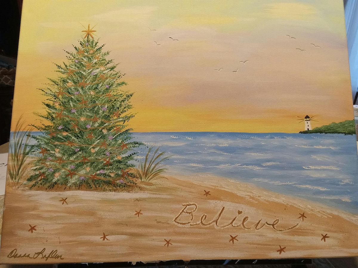 "Believe-Christmas on the Beach" Paint Party, 10 December | Event in Portsmouth | AllEvents
